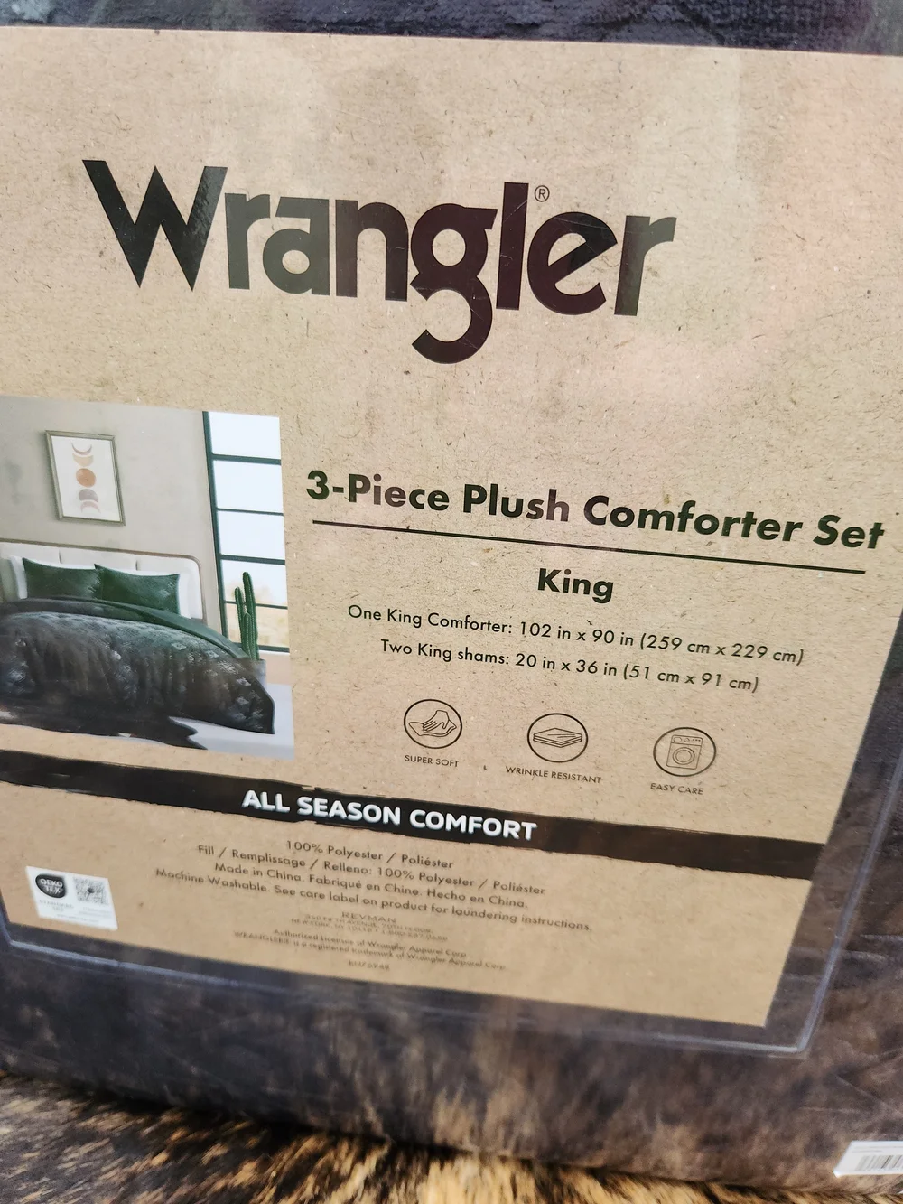 Wrangler Plush Comforter Set in Black Aztec